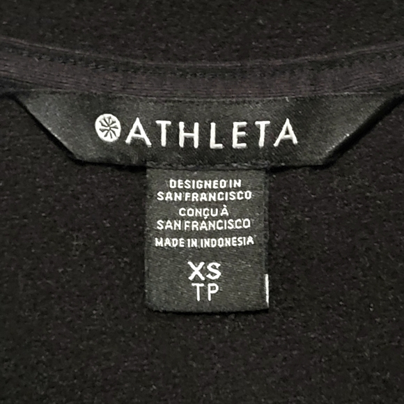 ATHLETA Women's XS Cozy Sherpa Snap Sweatshirt Black Teddy Zip Pockets Mock Neck - Picture 8 of 10